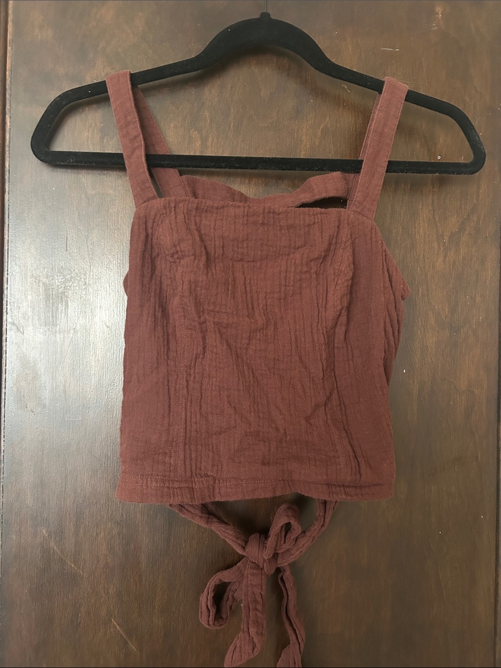 Anthropologie Deep Maroon Smocked Waist Tank